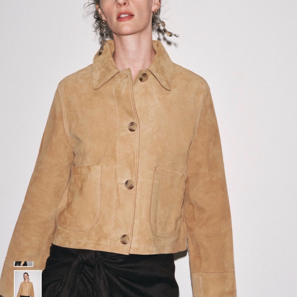 ZARA WOMAN COLLECTION Tan Suede Women's Jacket